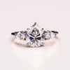 1.09 - 3.09 CT Pear F/VS2 CVD Diamond Three Stone Style Engagement Ring
