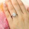 1.50CT Oval Cut Moissanite Halo Split Shank Style Engagement Ring
