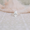 2.25CT Pear Moissanite Solitaire Pave Setting Engagement Ring