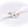 2.25CT Pear Moissanite Hidden Halo Pave Setting Engagement Ring