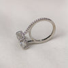 4.65CT Crushed Ice Cushion Moissanite Hidden Halo Pave Setting Engagement Ring
