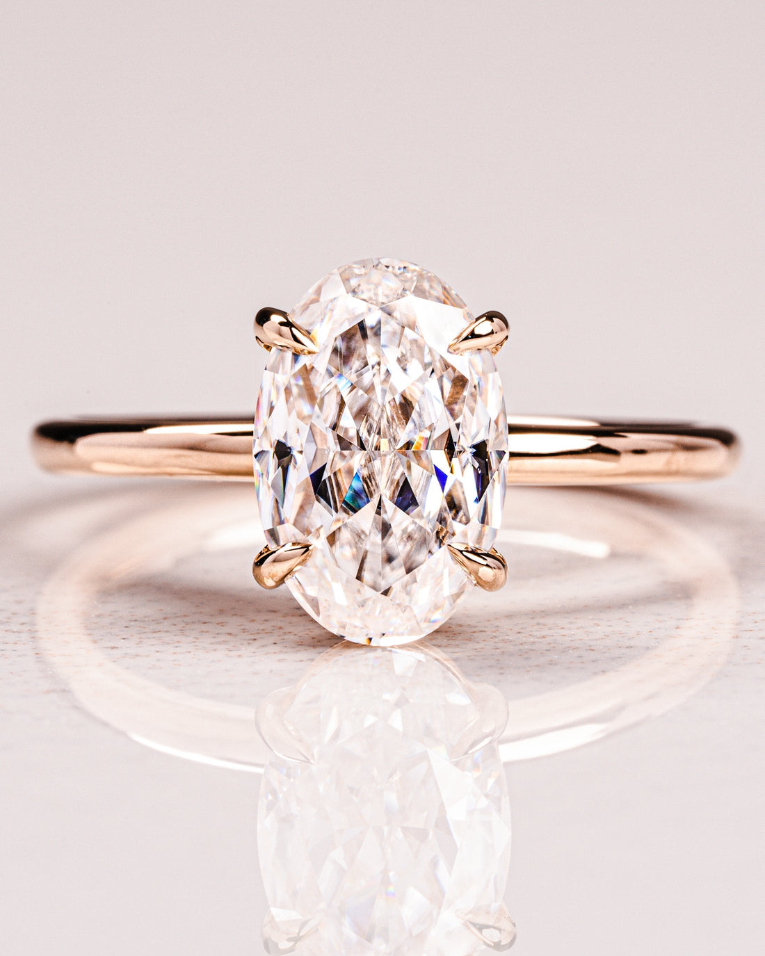 5.0CT Oval Cut Moissanite Solitaire Engagement Ring