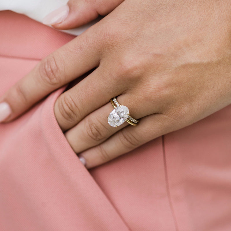 6.70CT Oval Moissanite Solitaire Engagement Ring