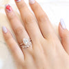 1.60CT Emerald Cut Moissanite Halo Bridal Ring Set