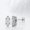 Marquise Cut Moissanite Diamond Studs Earrings in 18K White Gold