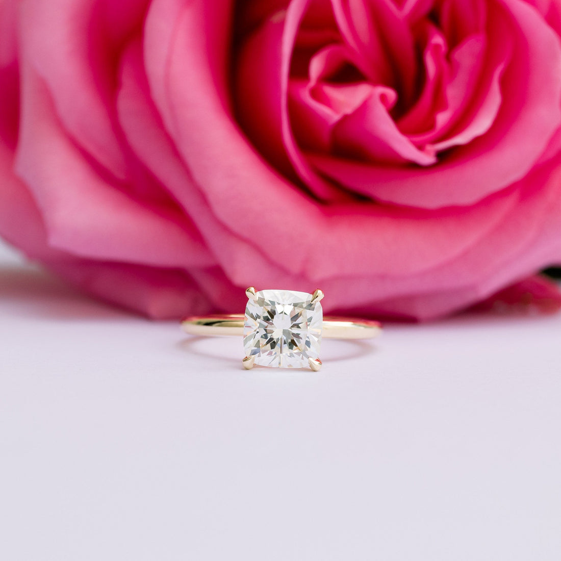 2.75ct Cushion Cut Moissanite Solitaire Engagement Ring