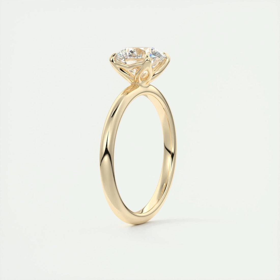2.18 Ct Round Floral Solitaire Diamond Engagement Ring