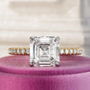 1.0 - 3.0 CT Asscher CVD Diamond Pave Setting Engagement Ring