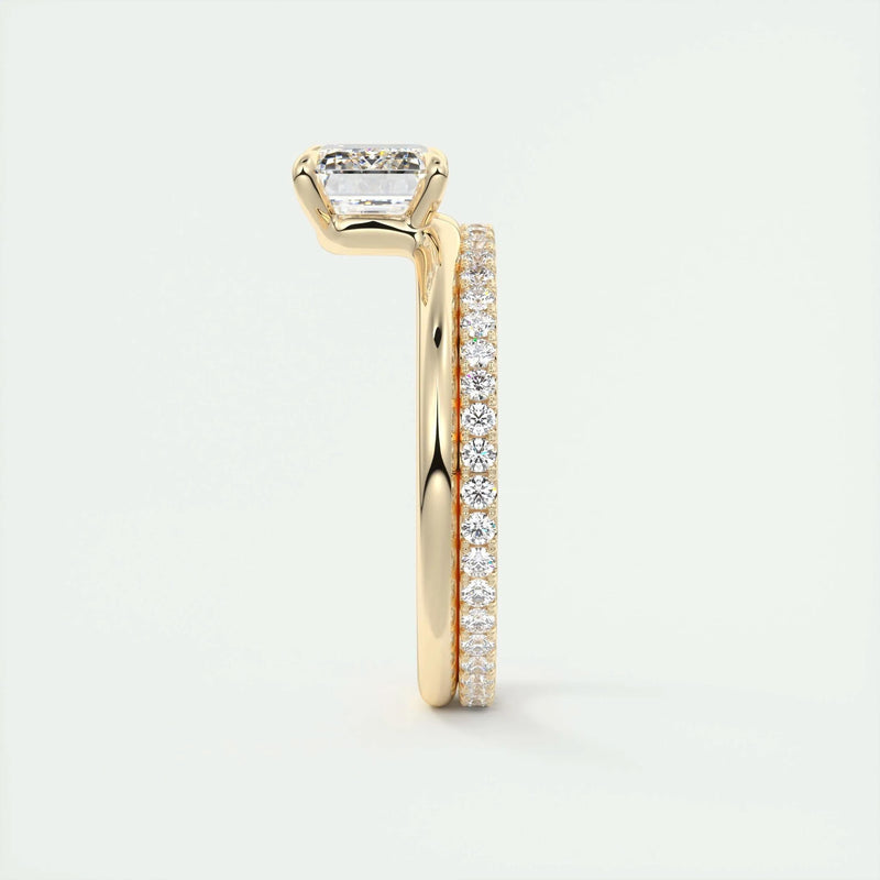 2.0 Ct Emerald East West Cantilever Solitaire Moissanite Engagement Ring