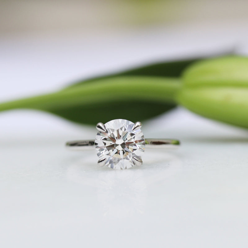 2.75ct Round Brilliant Cut Moissanite Solitaire Engagement Ring