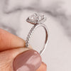 1.50CT Cushion Cut Halo Style Moissanite Engagement Ring