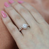 1.0CT Cushion Cut Moissanite Halo Bridal Ring Set