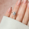 1.0 - 3.0 CT Princess Shape CVD Diamond Hidden Halo & Pave Engagement Ring