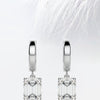 Emerald Cut Moissanite Drop Diamond Earrings in 18K Gold