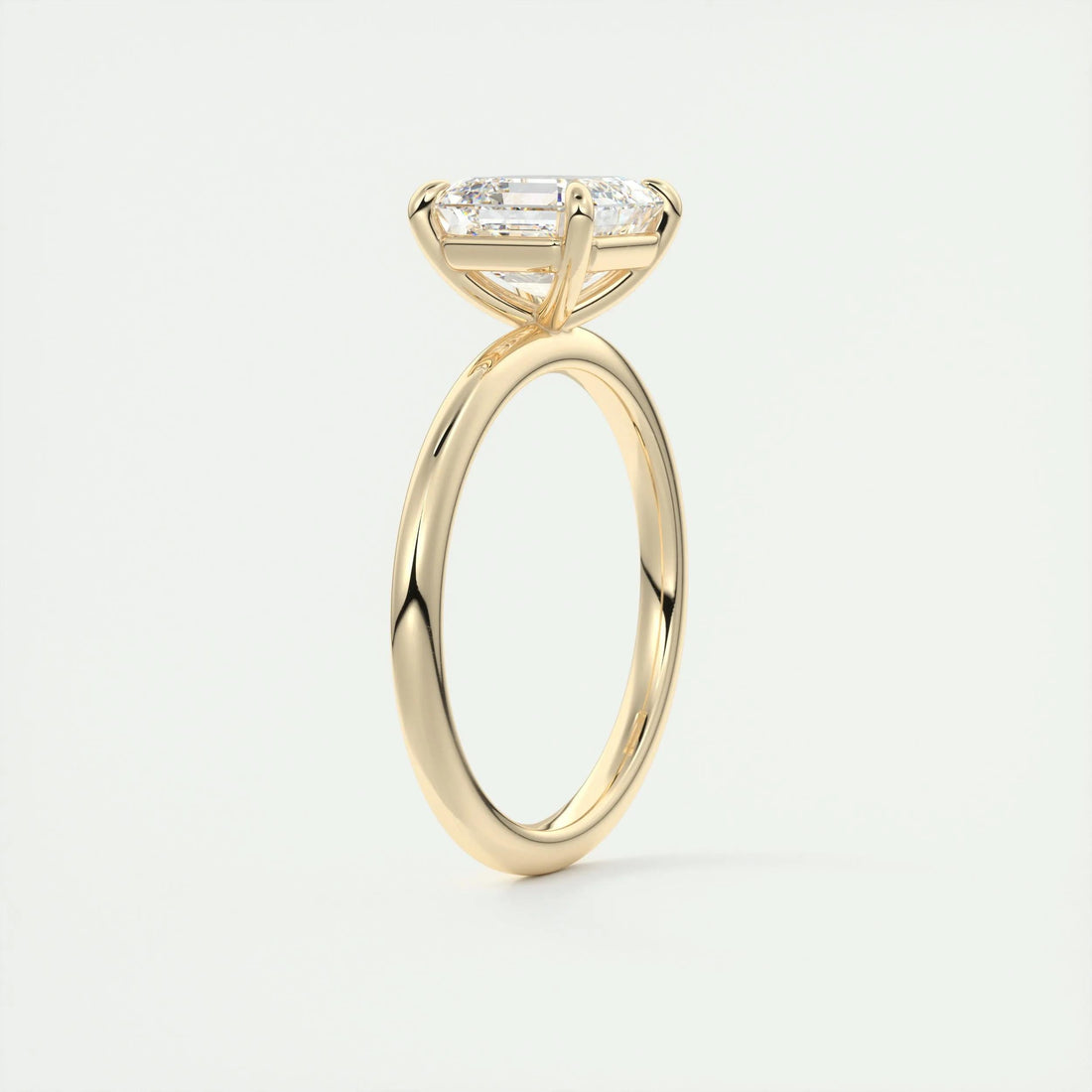 2.0 Ct Asscher Cut Moissanite Solitaire Diamond Engagement Ring