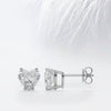 Heart Cut Moissanite Stud Diamond Earrings in 18K Gold
