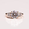 1.08-3.08 CT Round F/VS2 CVD Diamond Three Stone Engagement Ring