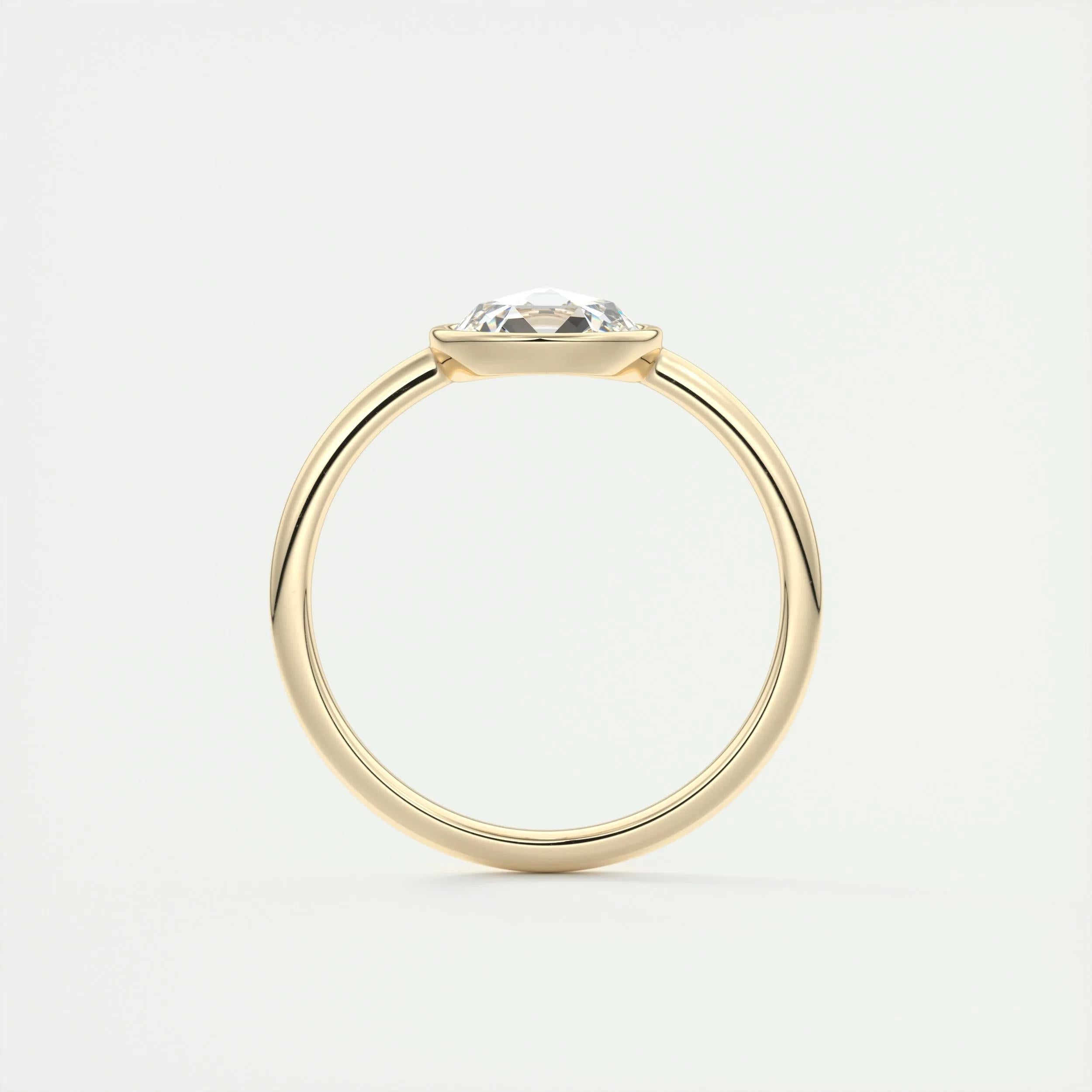 1.8 Ct Rose Cut Round Solitaire Full Bezel Moissanite Diamond  Engagement Ring