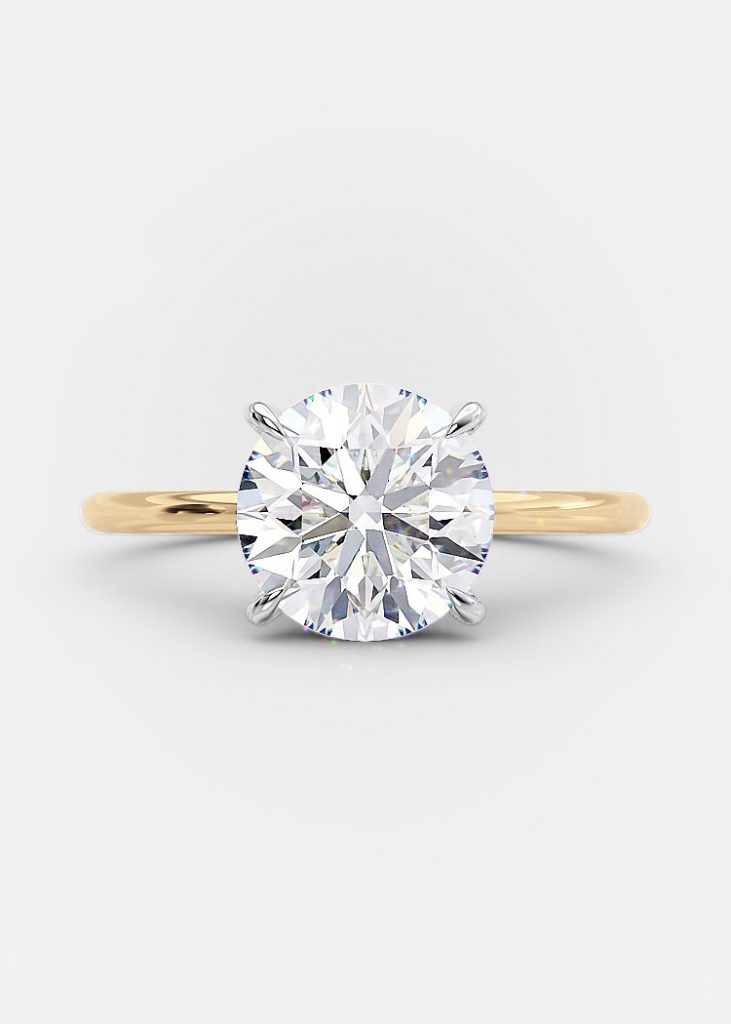2.0ct Round Brilliant Cut Moissanite Solitaire Engagement Ring