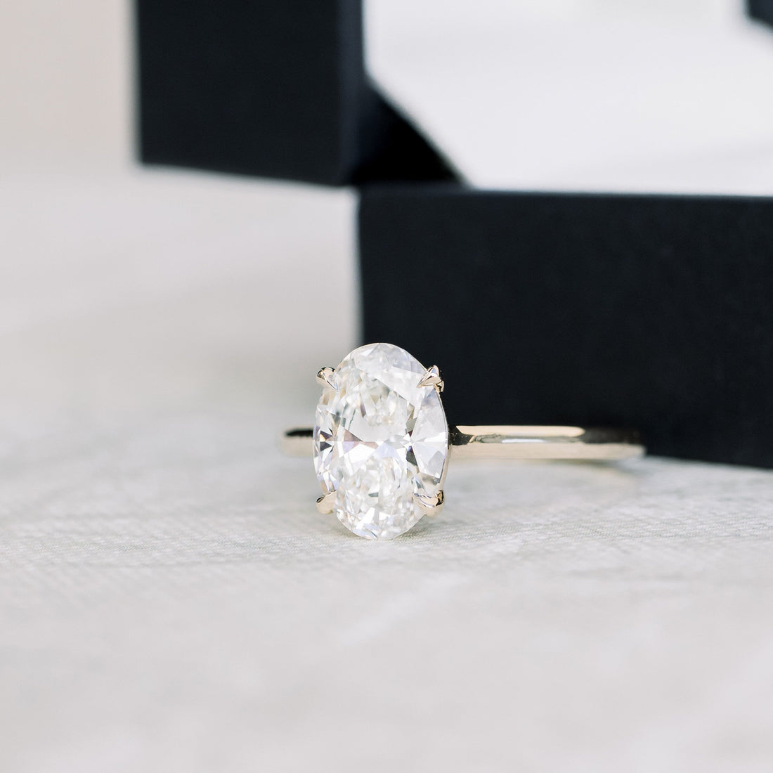 2.50ct Oval Moissanite Solitaire Engagement Ring