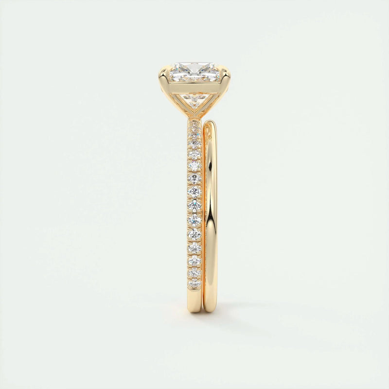 2.54 Ct Cushion Pavé Moissanite Diamond Engagement Ring