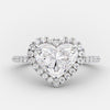 2.0ct Heart Shape Moissanite Halo Engagement Ring