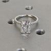 1.50-3.50 CT Radiant  CVD Diamond Pave Setting Engagement Ring