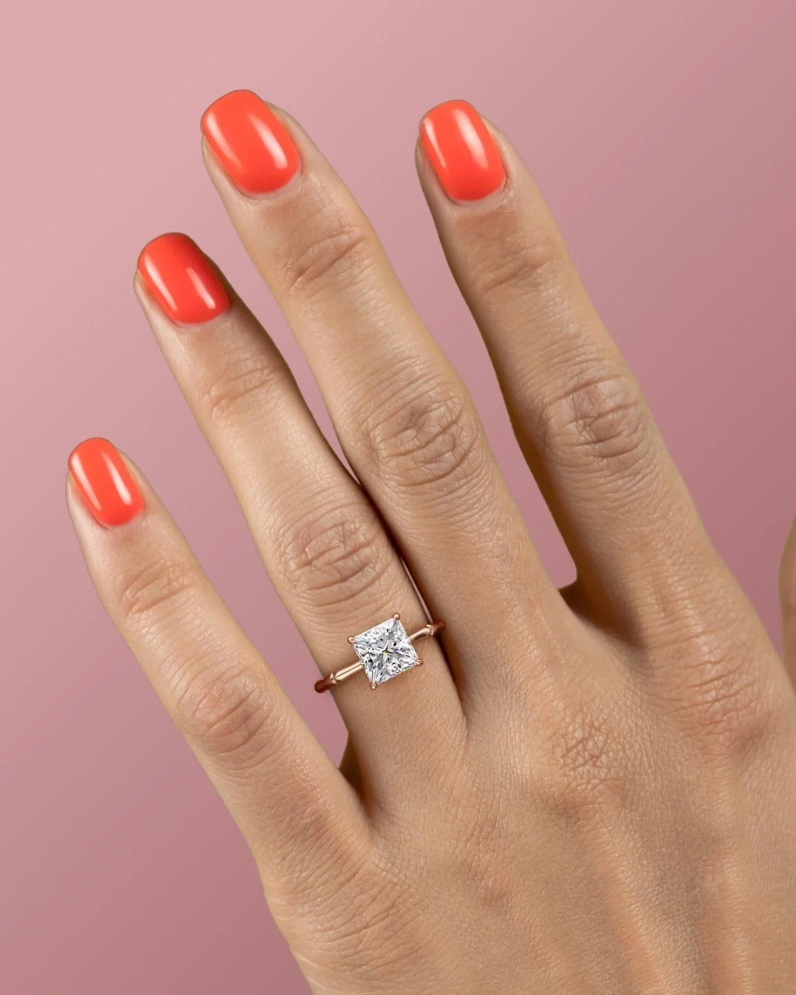 1.0 -3.0 CT Shape Princess Hidden Halo Style Engagement Ring