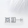 Princess Cut Moissanite Diamond Stud Earrings in 10K White Gold