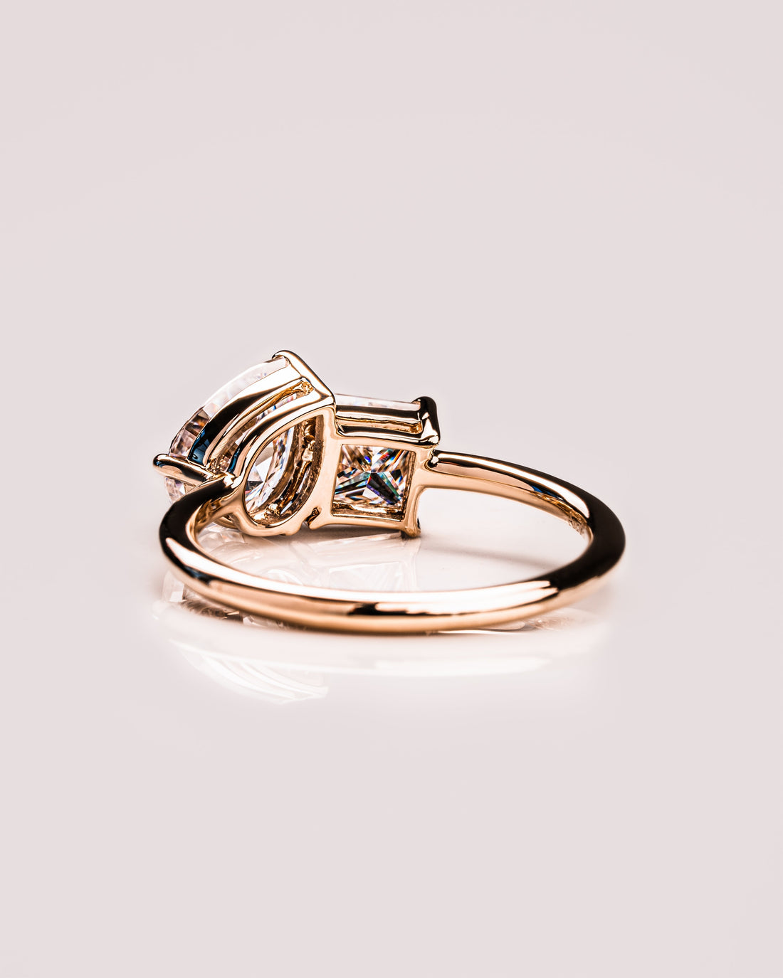 1.95 CT Pear & Princess F/VS2 CVD Diamond Two Stone Style Engagement Ring