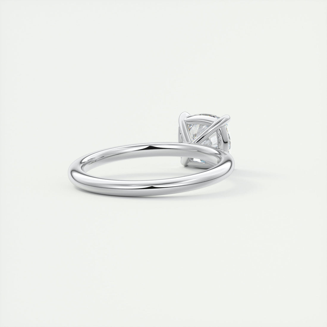 2CT Cushion Cut Moissanite Solitaire Engagement Ring