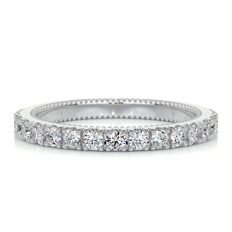Half Eternity Pave Round Moissanite Wedding Band