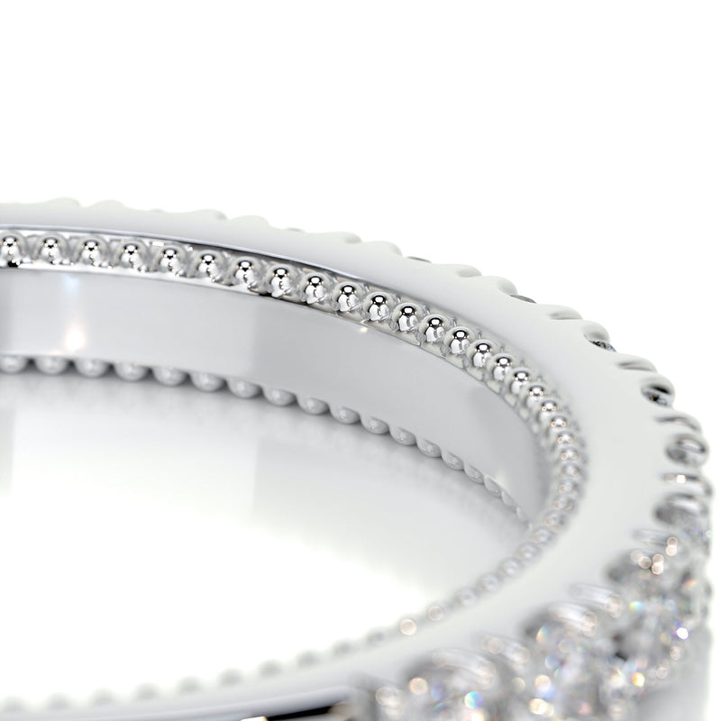 Half Eternity Pave Round Moissanite Wedding Band