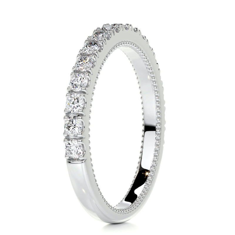 Half Eternity Pave Round Moissanite Wedding Band