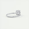 2CT Cushion Cut Moissanite Solitaire Pave Setting Engagement Ring