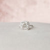 4.0CT Cushion Moissanite Halo Pave Setting Engagement Ring