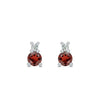 1.30CT Baguette Garnet Diamond January Birthstone Earrings