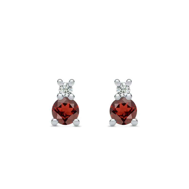 1.30CT Baguette Garnet Diamond January Birthstone Earrings
