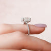 4.0CT Oval Moissanite Hidden Halo Pave Setting Engagement Ring