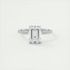 2CT Emerald Cut Moissanite Solitaire Pave Setting Engagement Ring