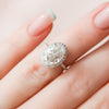 3.50CT Oval Cut Moissanite Halo Pave Setting Diamond Engagement Ring