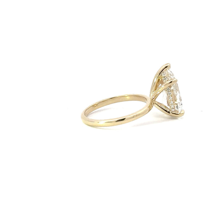 1.50 CT -4.24 CT Pear CVD Diamond solitaire Engagement Ring