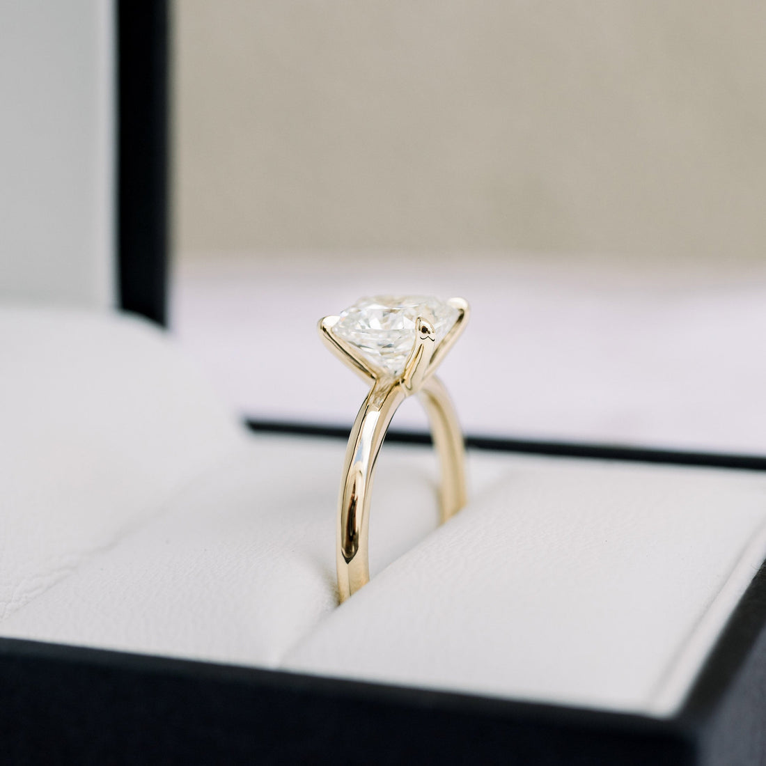 2.75ct Cushion Cut Moissanite Solitaire Engagement Ring