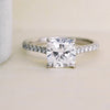 2.25CT Cushion Moissanite Solitaire Pave Setting Engagement Ring