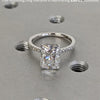 1.50-3.50 CT Radiant  CVD Diamond Pave Setting Engagement Ring