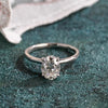 1.0-3.0 CT Oval Cut CVD Diamond Solitaire Engagement Ring