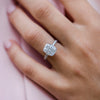 3.15CT Cushion Moissanite Hidden Halo Pave Setting Engagement Ring