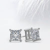 Princess Cut Moissanite Diamond Stud Earrings in 10K White Gold
