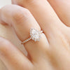 1.0CT Pear Halo Style Pave Setting Moissanite Engagement Ring