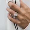 2.90CT Oval Moissanite Hidden Halo Pave Setting Engagement Ring